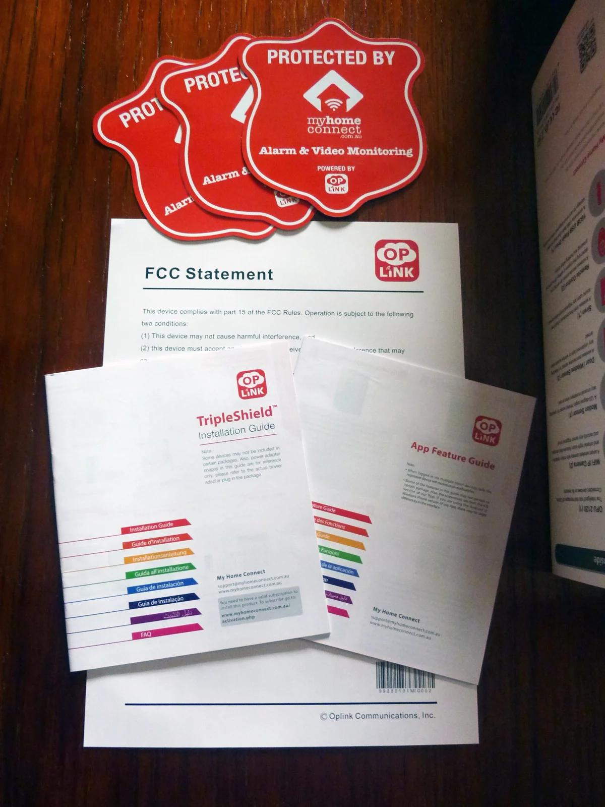 Instructions and stickers included with the Oplink TripleShield system (Photo: Gizmag.com/Darren Quick)