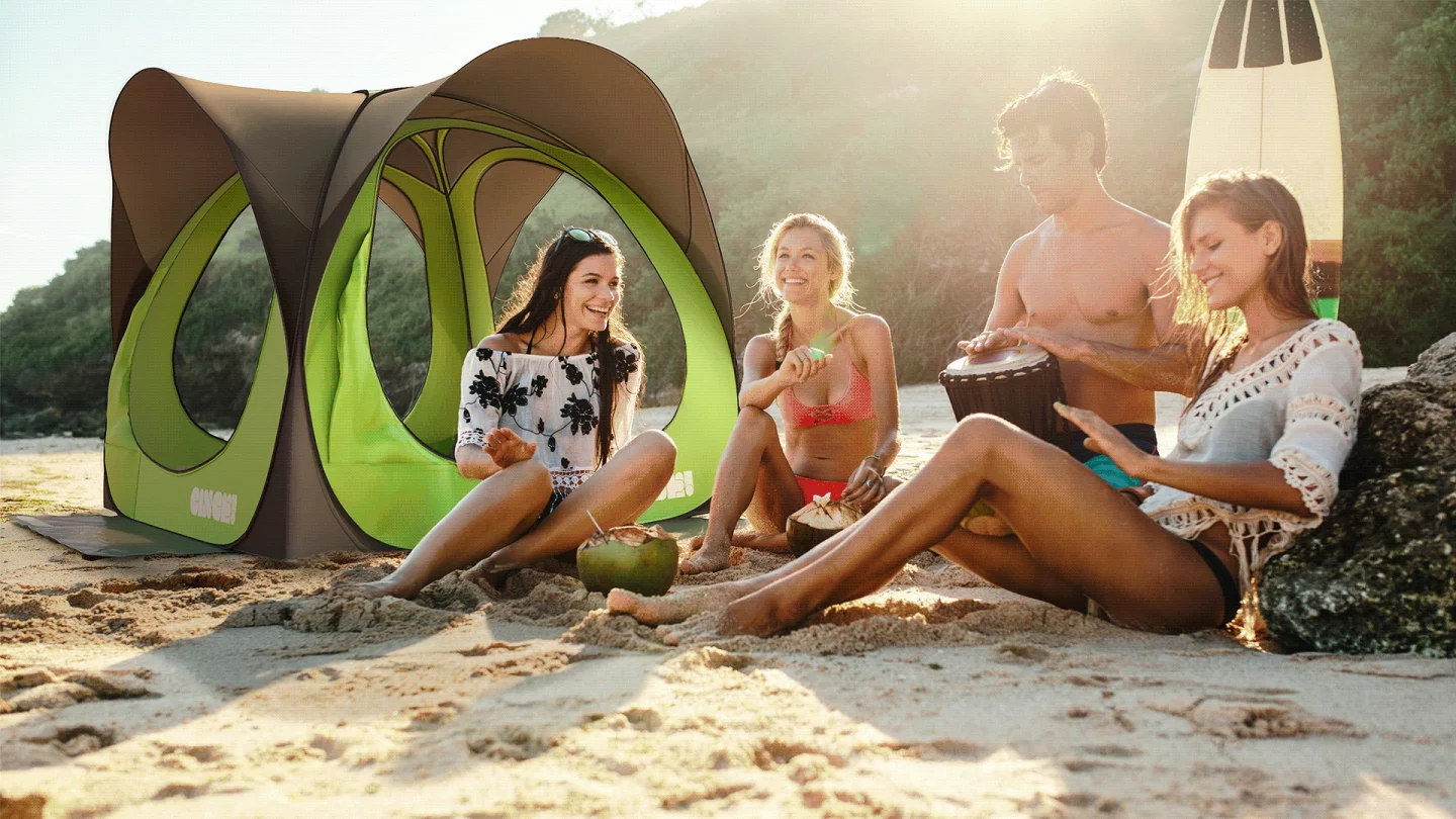 On its own, the Cinch Hub makes for a great shelter for a day at the beach or at festivals