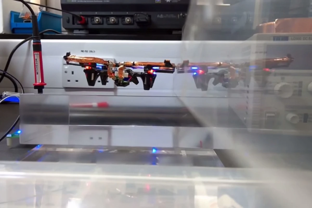 The Imperial College drone, flying without a battery or tether