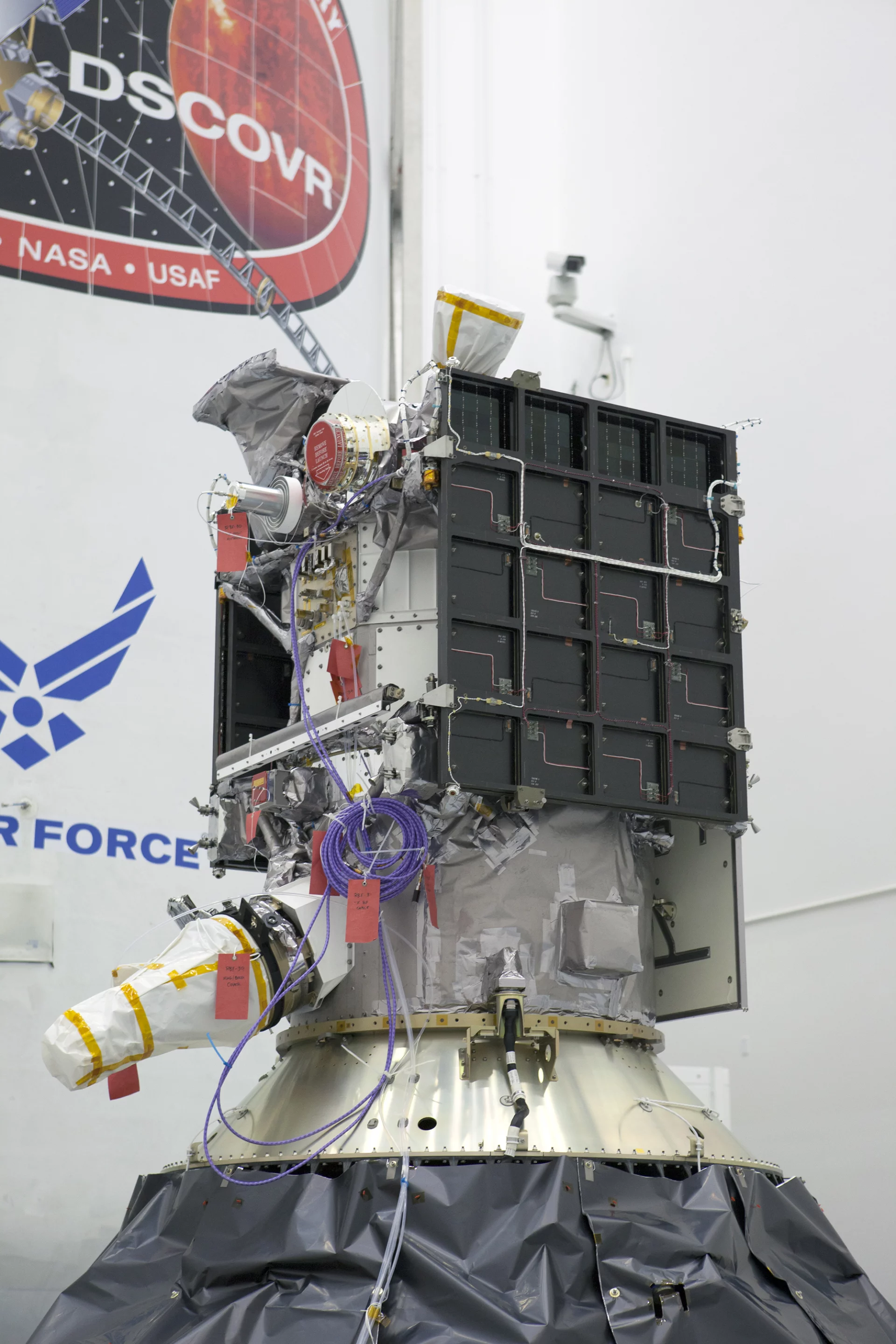 DSCOVR ready for installation (Image: NASA/Ben Smegelsky)