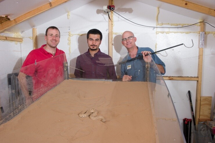 The snake-analysis setup at the zoo (Photo: Georgia Tech)