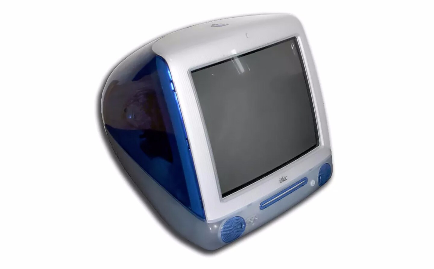 A later-model iMac G3 with a slot-loading optical drive