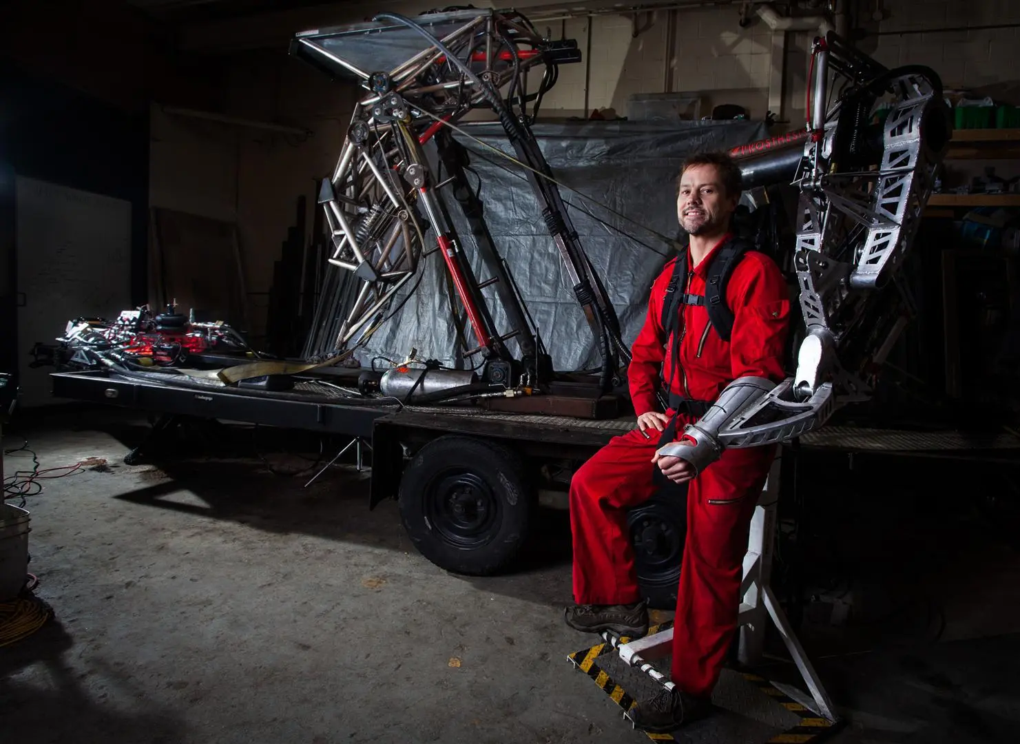The Alpha Leg with Gen 3 Exo-Frame interface, and creator Jonathan Tippett (Photo: Anti-Robot)