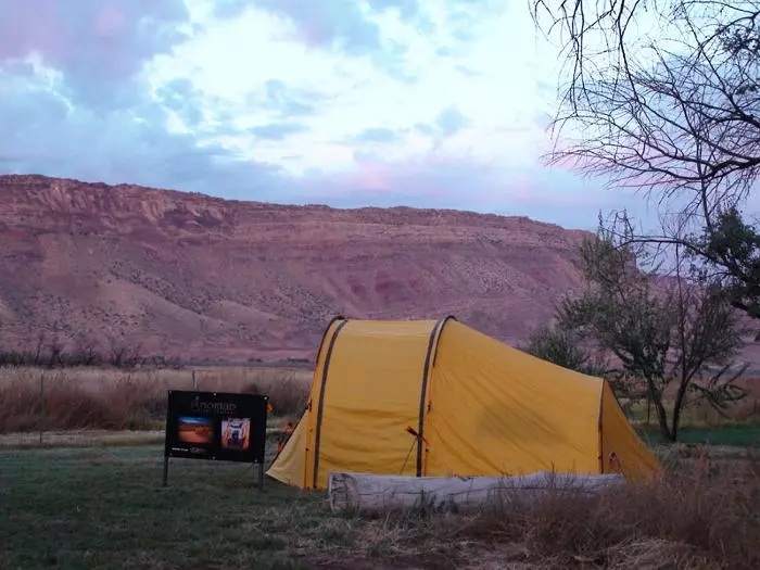 The Series II Expedition Tent keeps your bike dry while you sleep