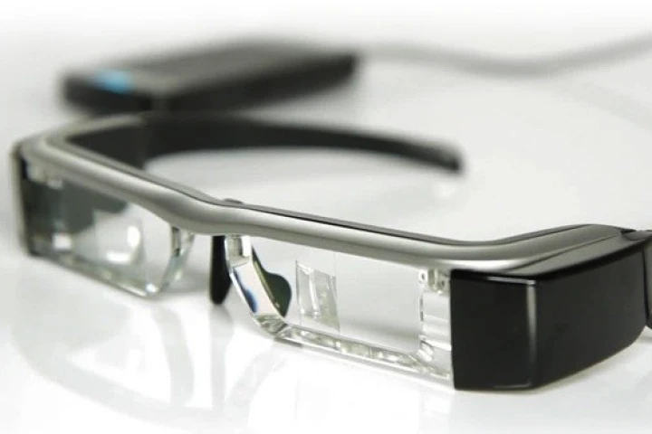 Epson's Moverio BT-200 smart glasses can connect to an Android device and a Myo armband for a "Minority Report" experience