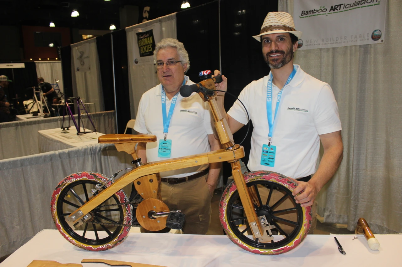 A kid-sized laminated-bamboo bike from Bamboo ARTiculation