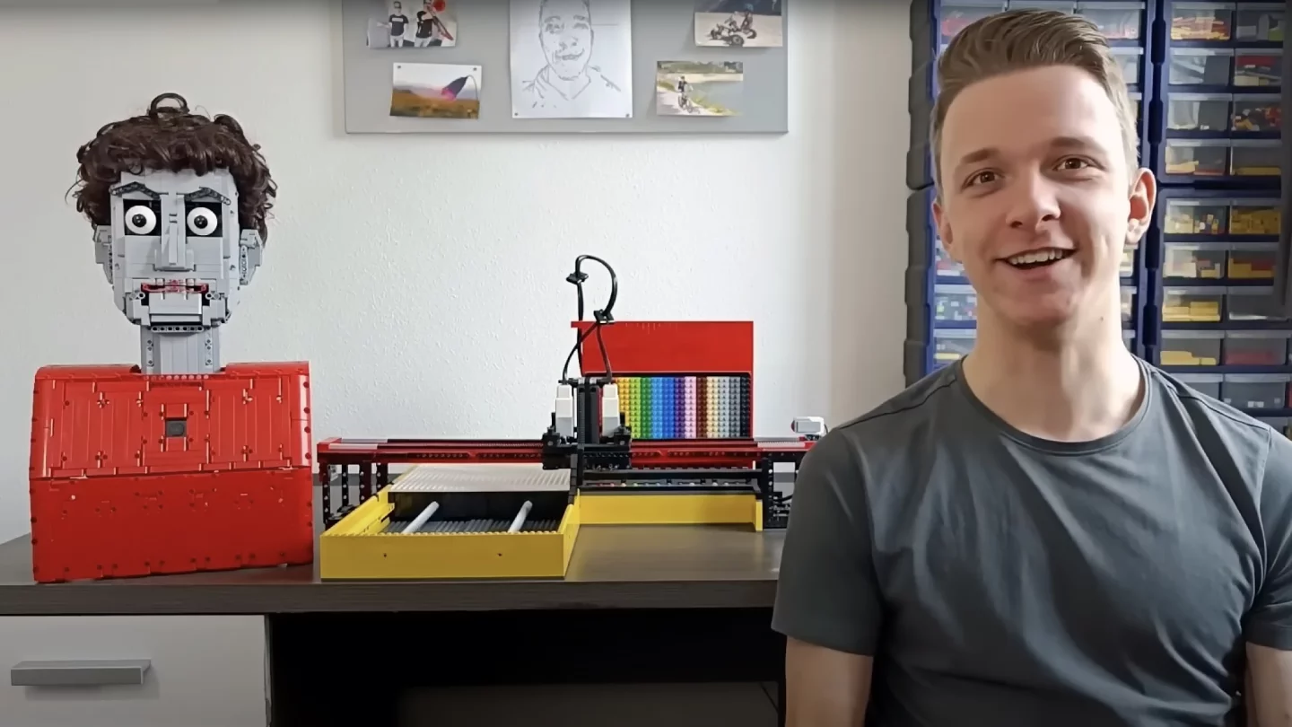 YouTuber Sten, creator of the Pixelbot 3000 and his other AI-powered Lego creation, Dave