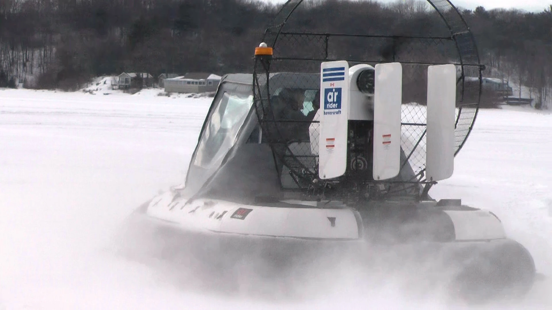 The AirRider hovercraft showing rudders