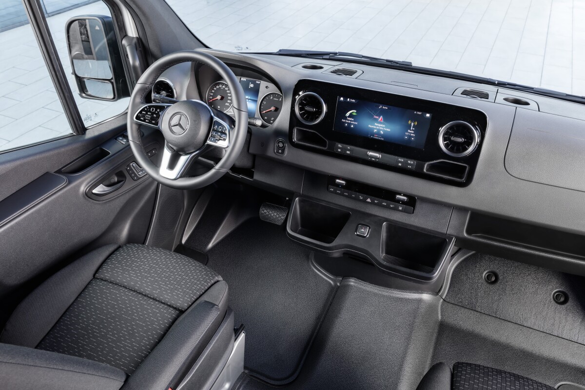 Interior of the electric Mercedes eSprinter, coming in 2019