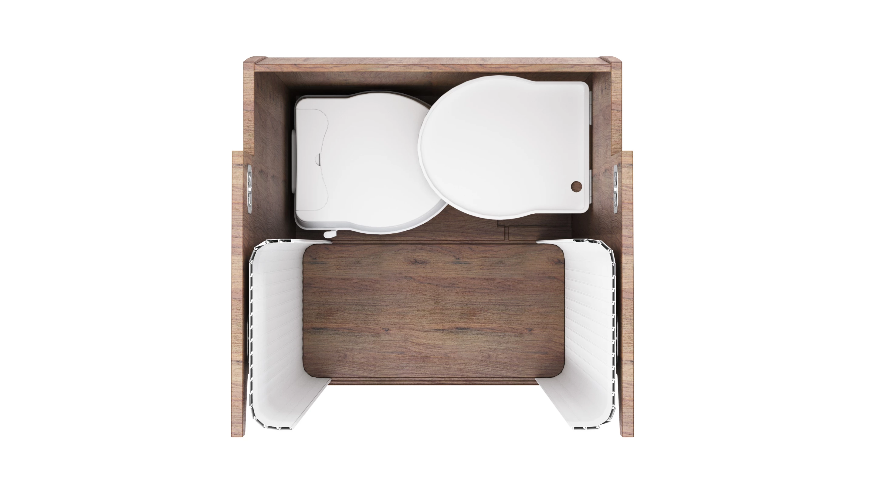 The wet bathroom includes a multi-position roller door/shower partition