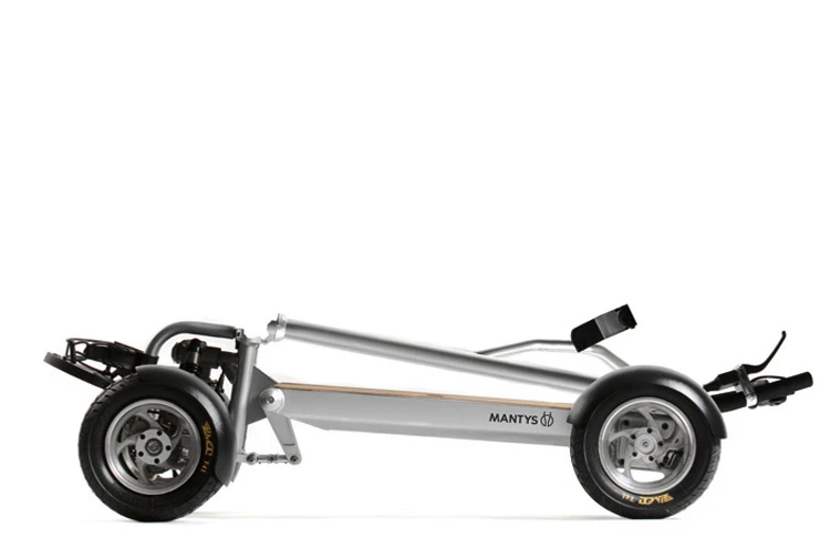The Mantys golf vehicle from Leev folds down to fit in the trunk
