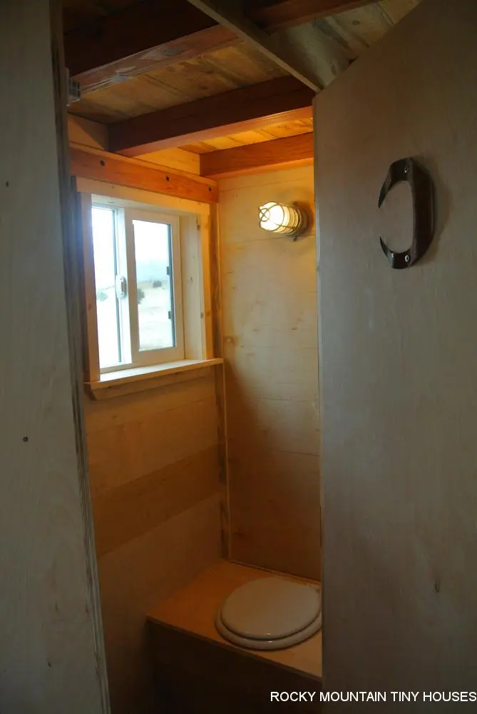The bathroom in the Bitterroot Valley includes a composting toilet but no shower