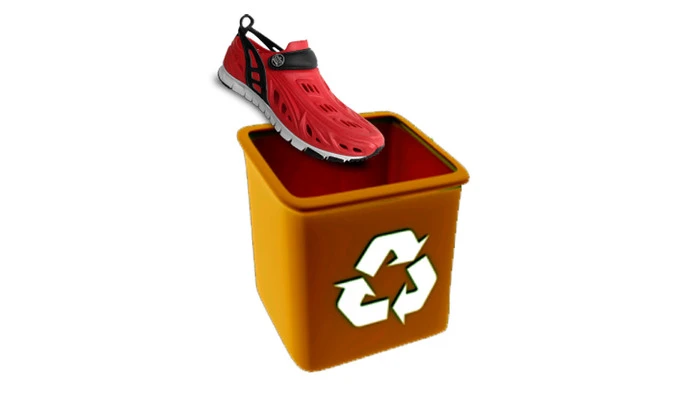 The Crosskix shoe is completely recyclable and the manufacturers are offering a trade-in program