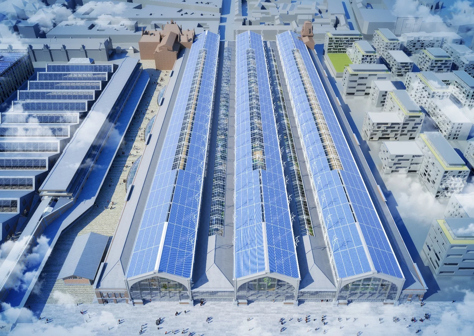 Massive numbers of solar panels would ensure that the Tour & Taxis development would produce more electricity than it uses