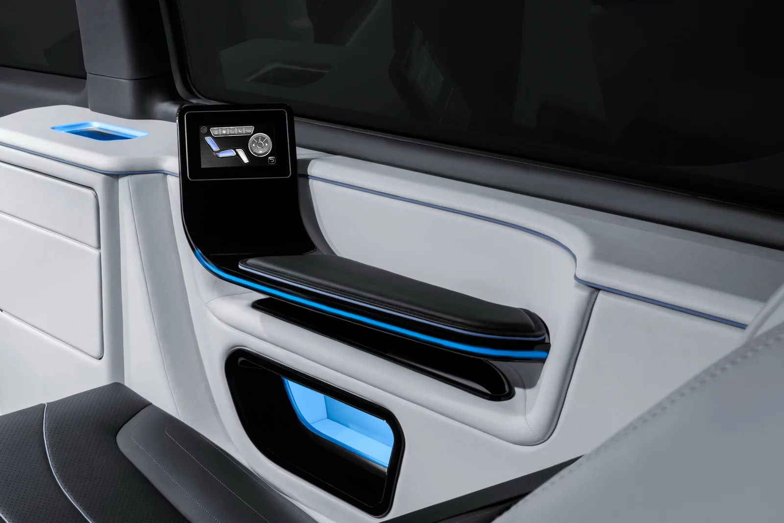 The heart of the new Business Lounge, the Touch Control Panels help passengers operate everything from lighting, to seat adjustments, to window tinting, to the safe box