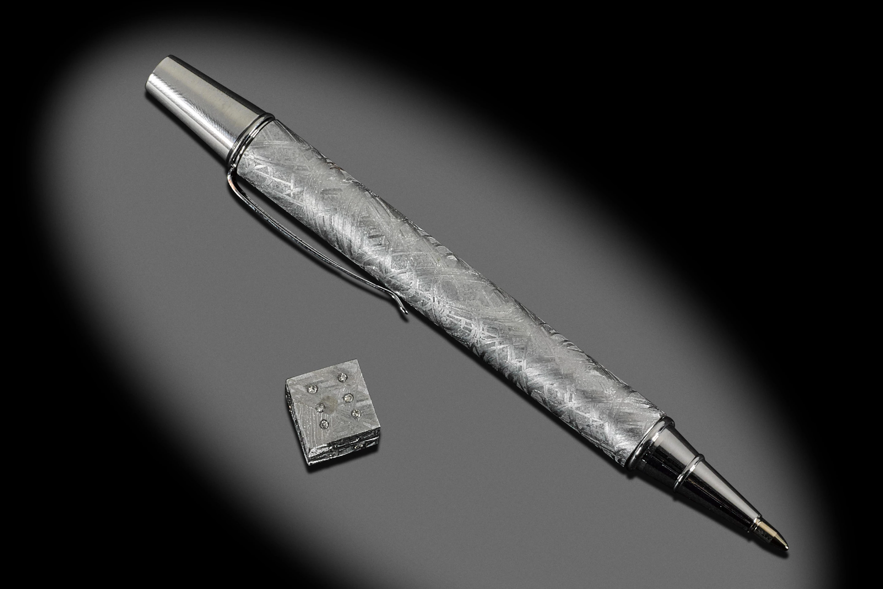 This one-off collectible pen was created from a single block of Muonionalusta meteorite.