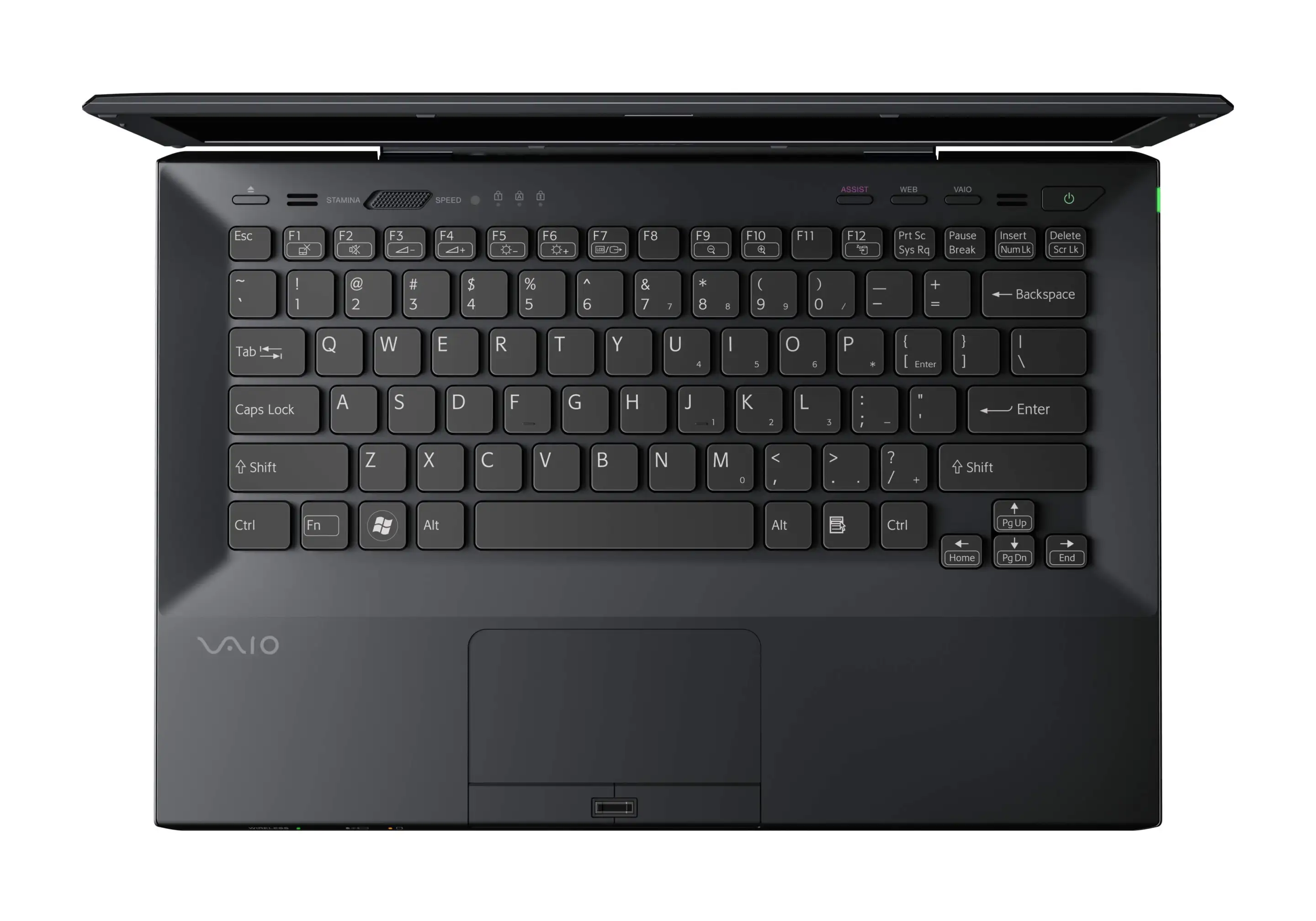 The VAIO S features a backlit keyboard and gesture touchpad