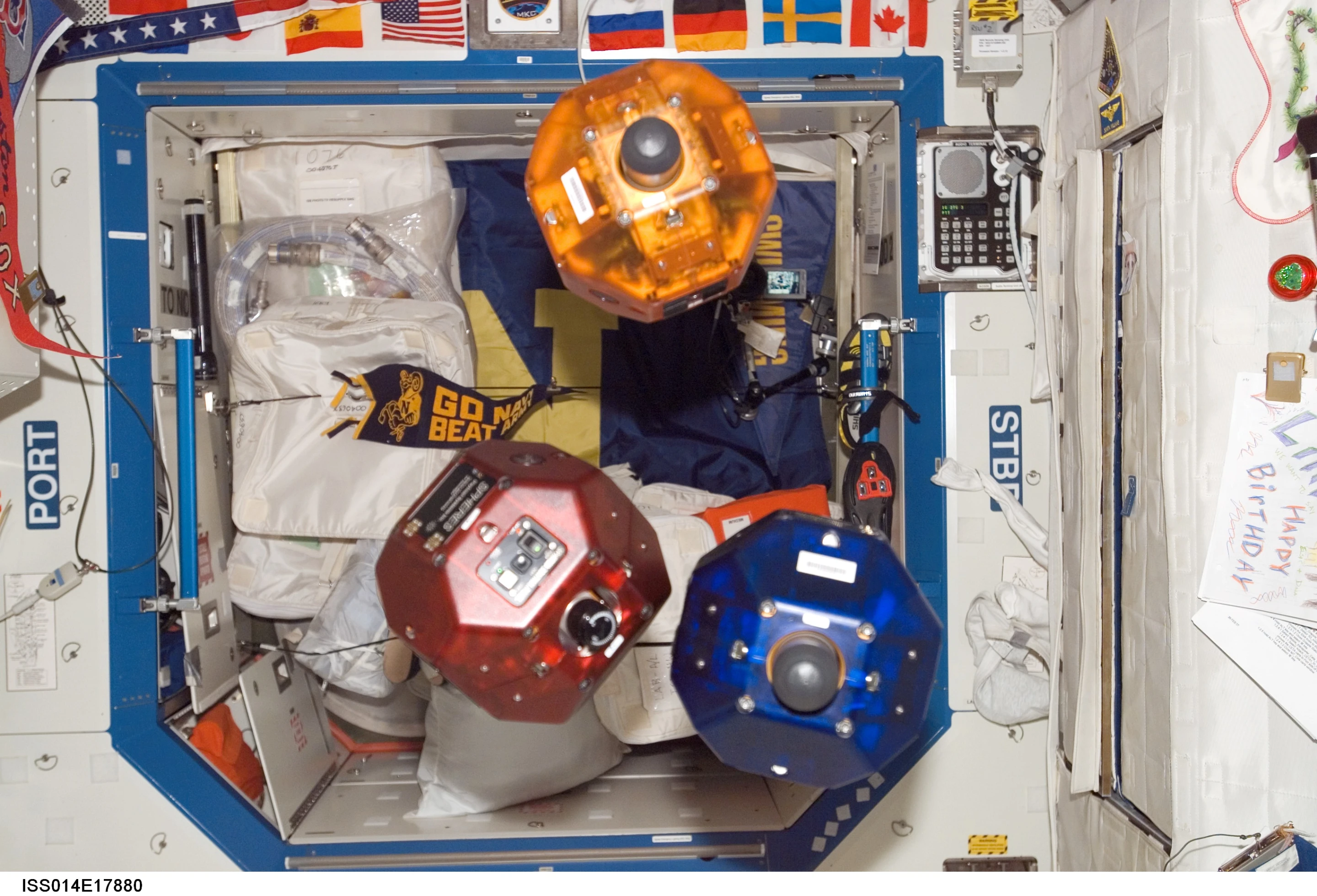 Three free-flying, bowling ball-sized robots aboard the ISS will use a 3D map to provide situational awareness to crew members and flight controllers in real time (Photo: NASA)