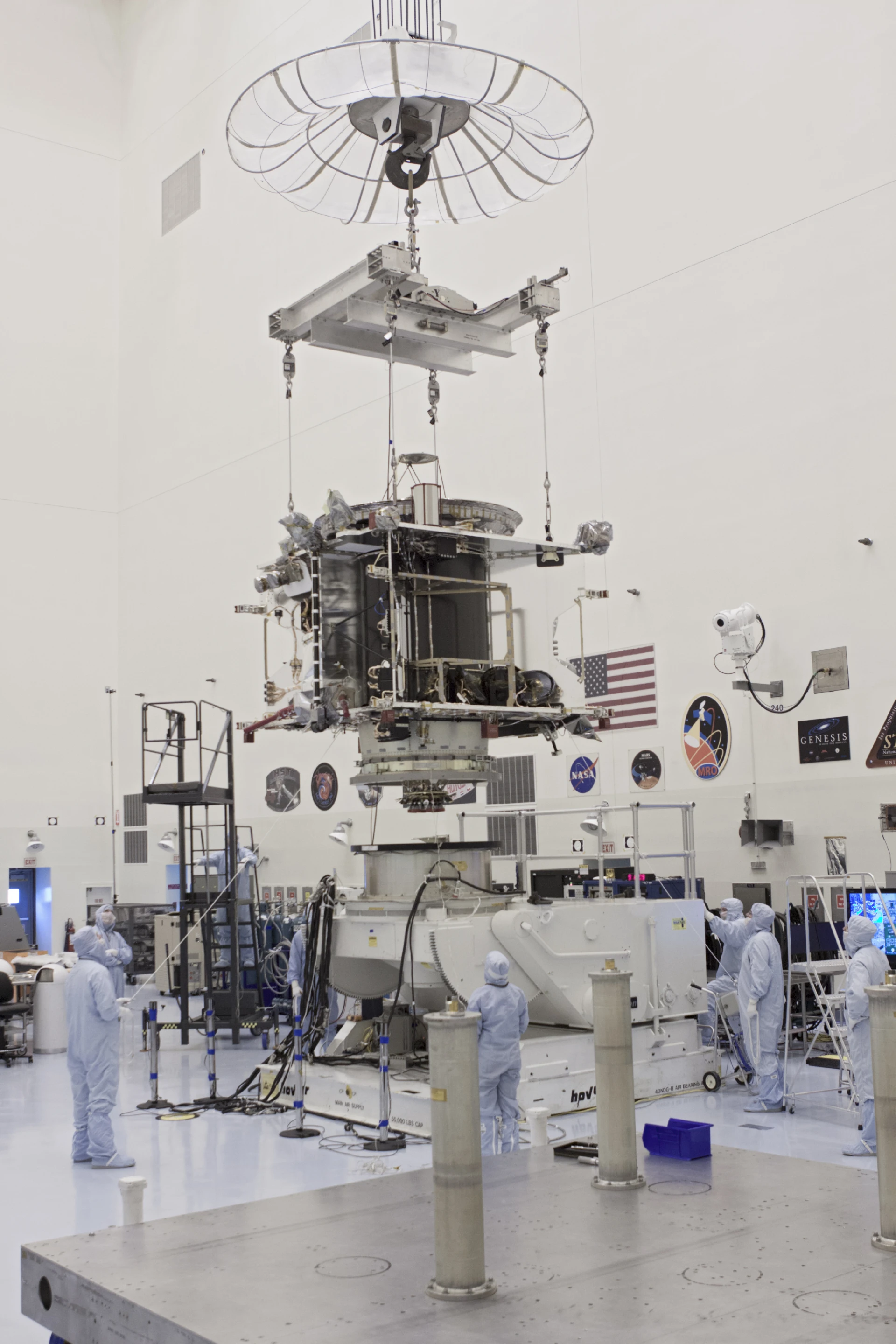 MAVEN undergoing electrical testing (Image: NASA/Jim Grossmann)
