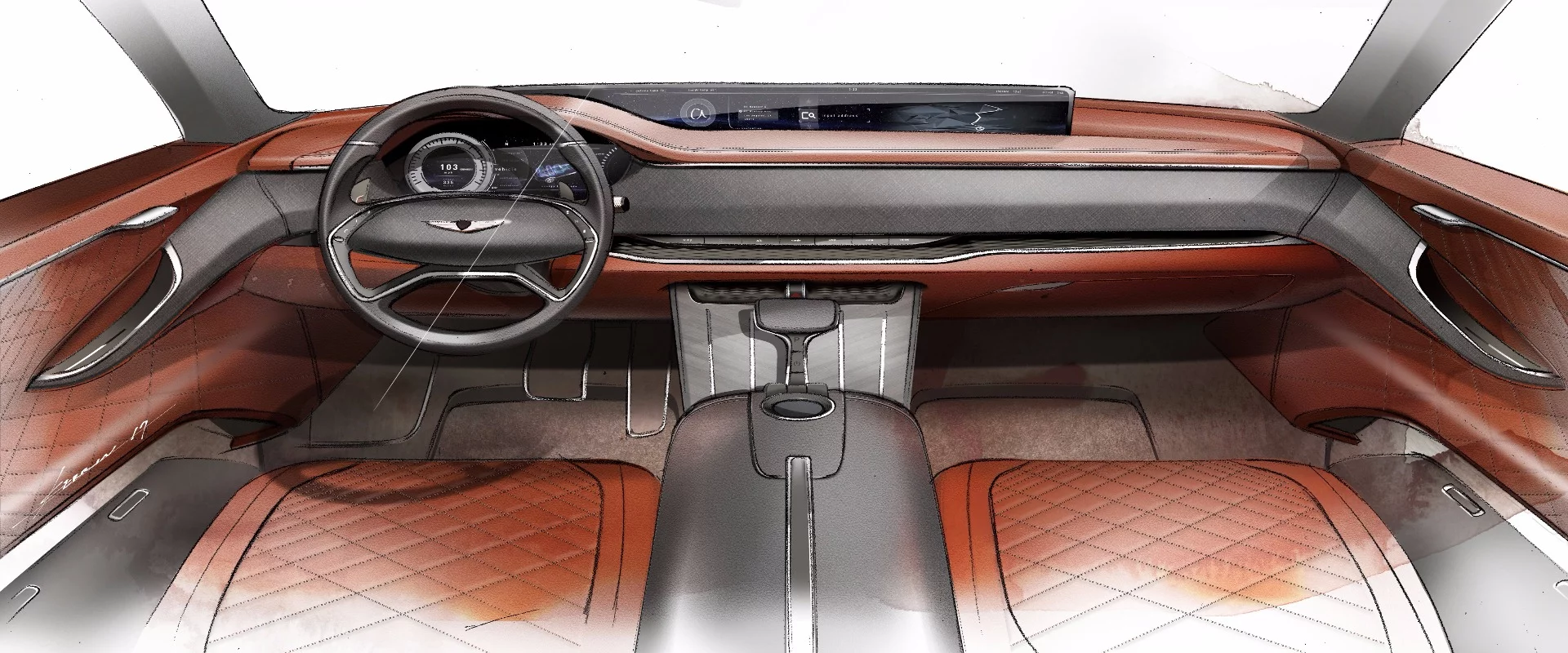 Genesis GV80 interior sketch