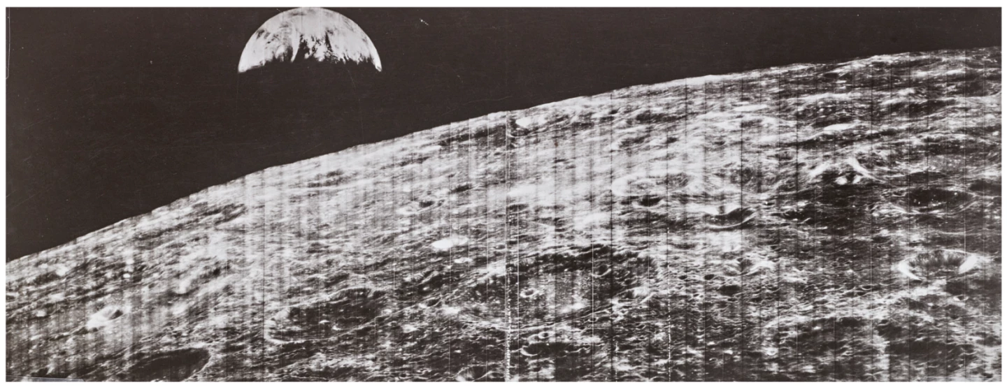 The first image of the Earth from the moon| Auction Description | Estimate: $3,000 to $5,000 | Auction Date: July 21, 2019