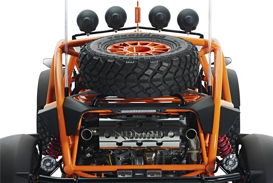 A rear view of the Ariel Nomad