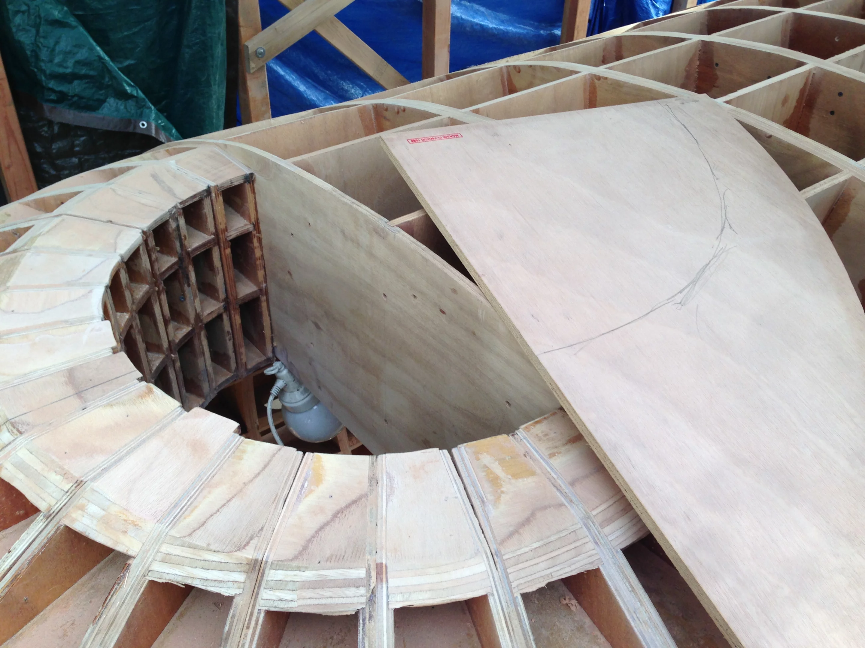 The outer hull comprises 6.4 cm thick (2.5 inch) marine-grade plywood (Photo: Chris Robinson)