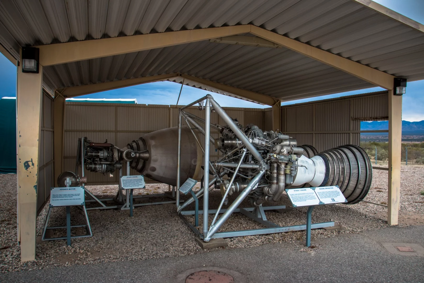 The Stage 1 rocket engines on display
