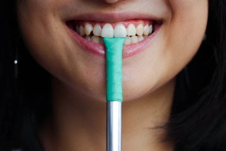 The Chew straw is a reusable straw with a silicone "chewable" tip