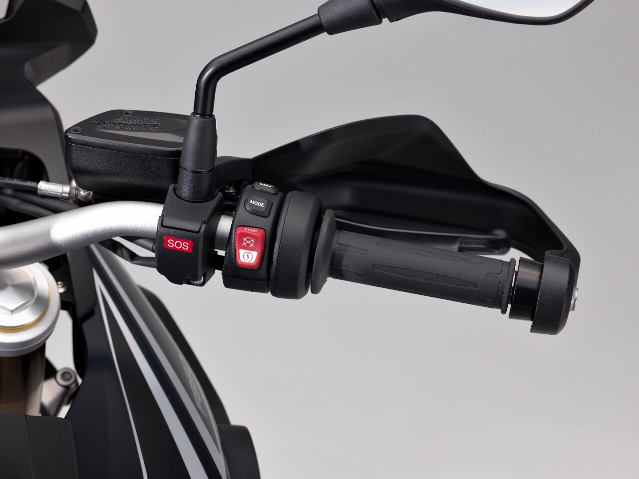 BMW have provided an 'SOS' button on the new bikes to help you reach emergency services faster in the event of an accident or fall
