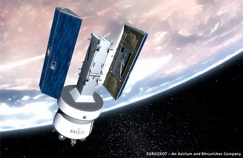 The two GRACE satellites being deployed into their polar orbit (Image: GRACE/NASA)