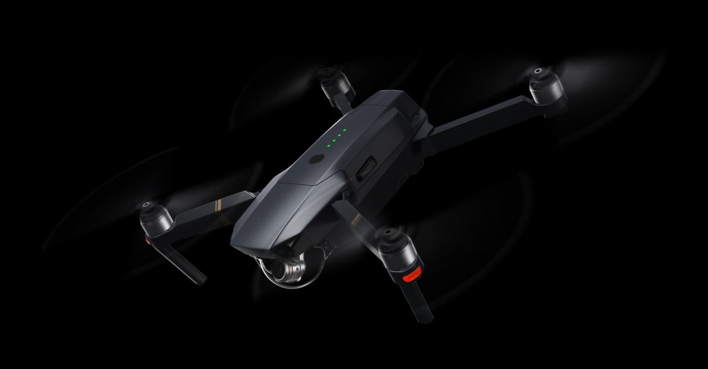 The Mavic Pro's camera sits on DJI's smallest-ever three-axis gimbal