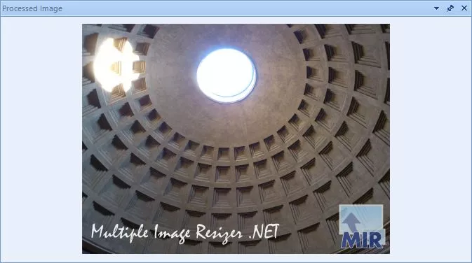 A large view of the processed image preview