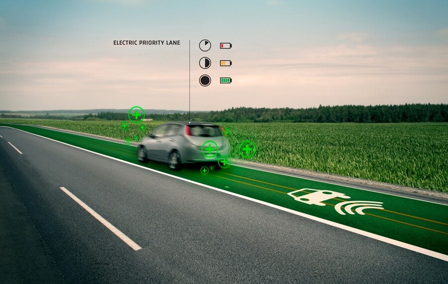 Induction Priority Lane proposes a lane with electric vehicle charging technology embedded under the road surface