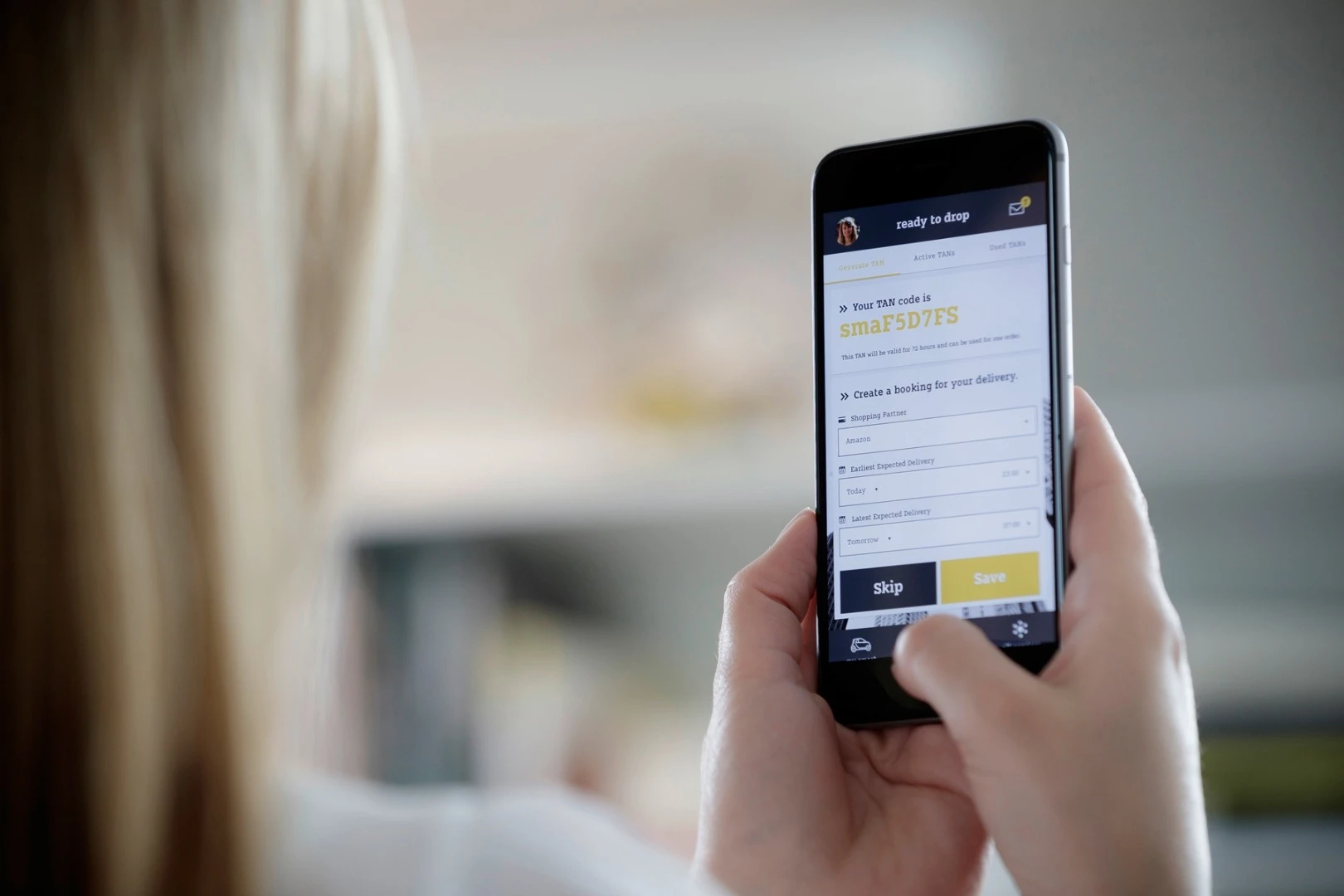 The code is added into the address details when the customer makes an online order