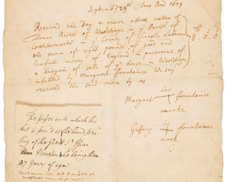 Autographs of Sir Isaac Newton are quite valuable, usually selling in excess of $15,000 and having sold for more than $50,000. Strangely, though Albert Einstein's autographs are far more plentiful, they usually command a premium due to his additional celebrity status of having lived more recently, and in a time of mass media. This 1679 sale contract relating to the Newton ancestral family property was hence quite a bargain as no-one holds a more significant place in scientific history and in the long term the laws of supply and demand must eventually make a Newton autograph more valuable.
