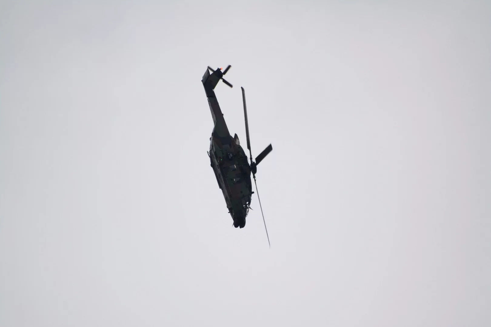 The NH90 Caiman in a vertical dive toward Le Bourget