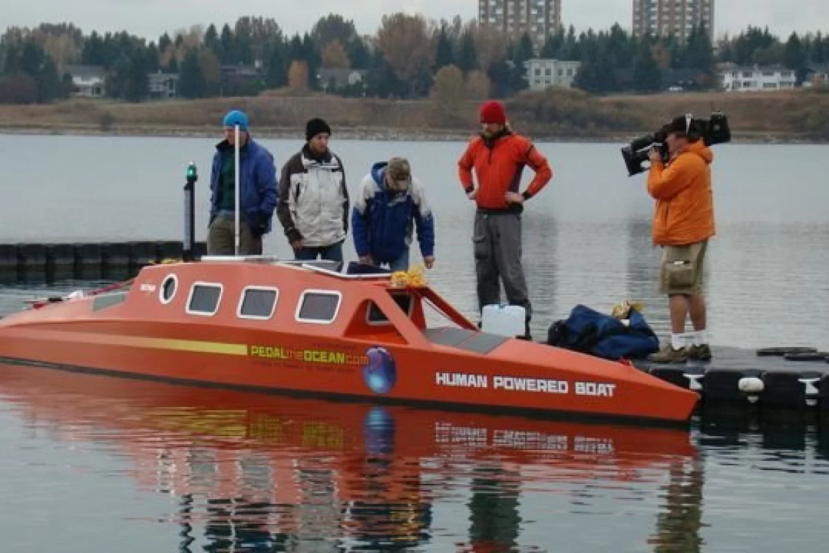 Greg Kolodziejzyk's pedal-powered boat, WiTHiN