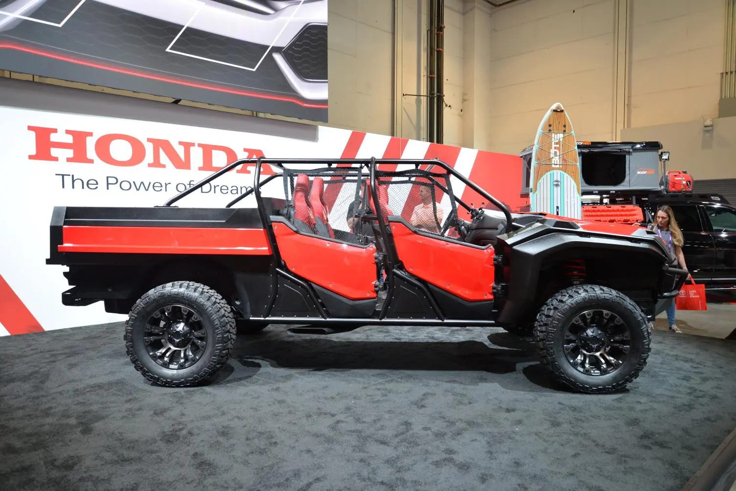 Honda's Rugged Open Air Vehicle is a mashup of side-by-side and pickup truck