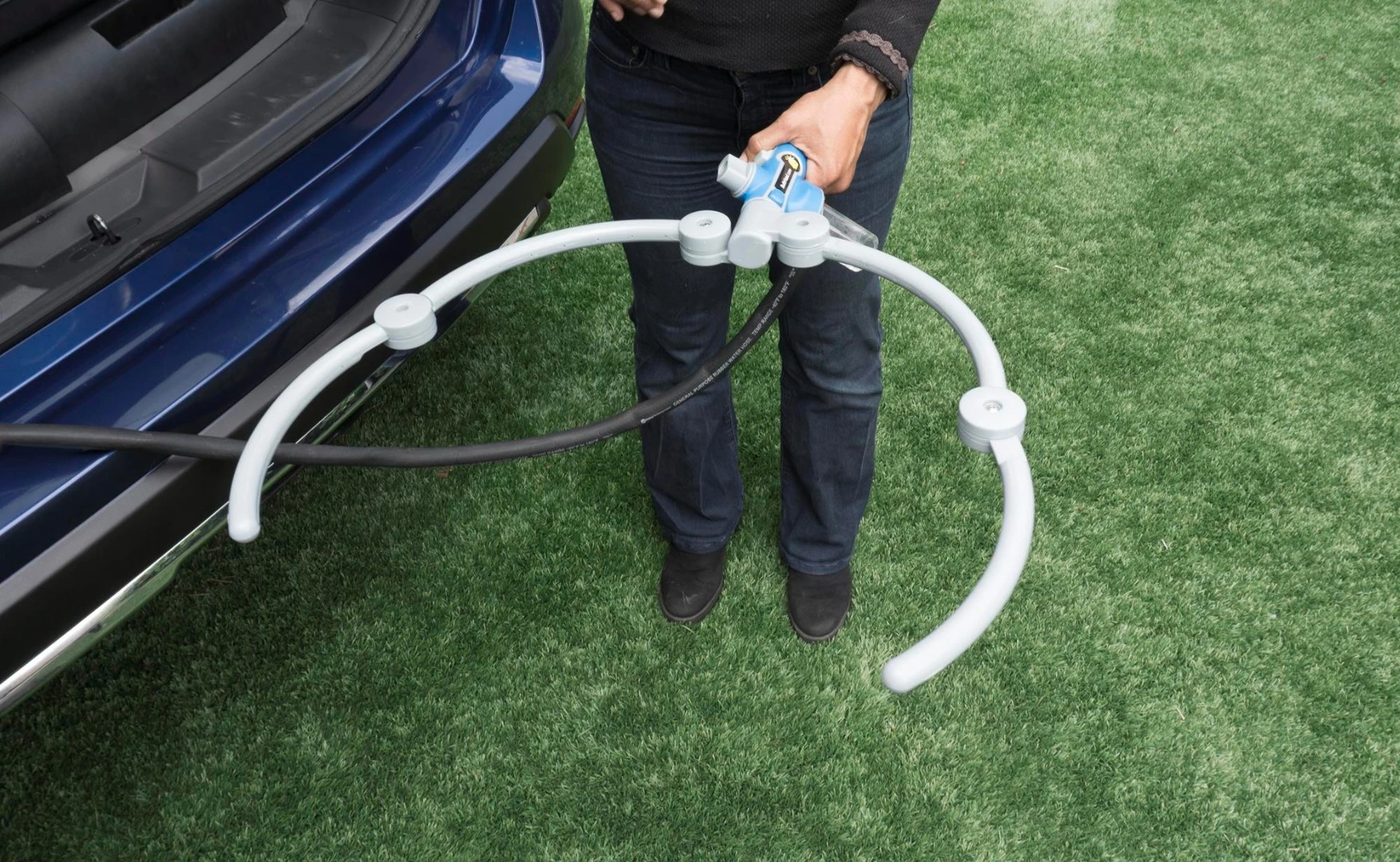 This Orwellian device is actually a dog wash wand that runs off a water reservoir in the Rogue Dogue