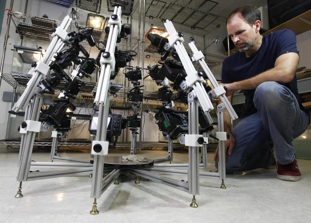 To reach its lofty goal, the team is using the Beastcam, an array of 30 cameras that snap photos simultaneously, before software stitches them together into a 3D model