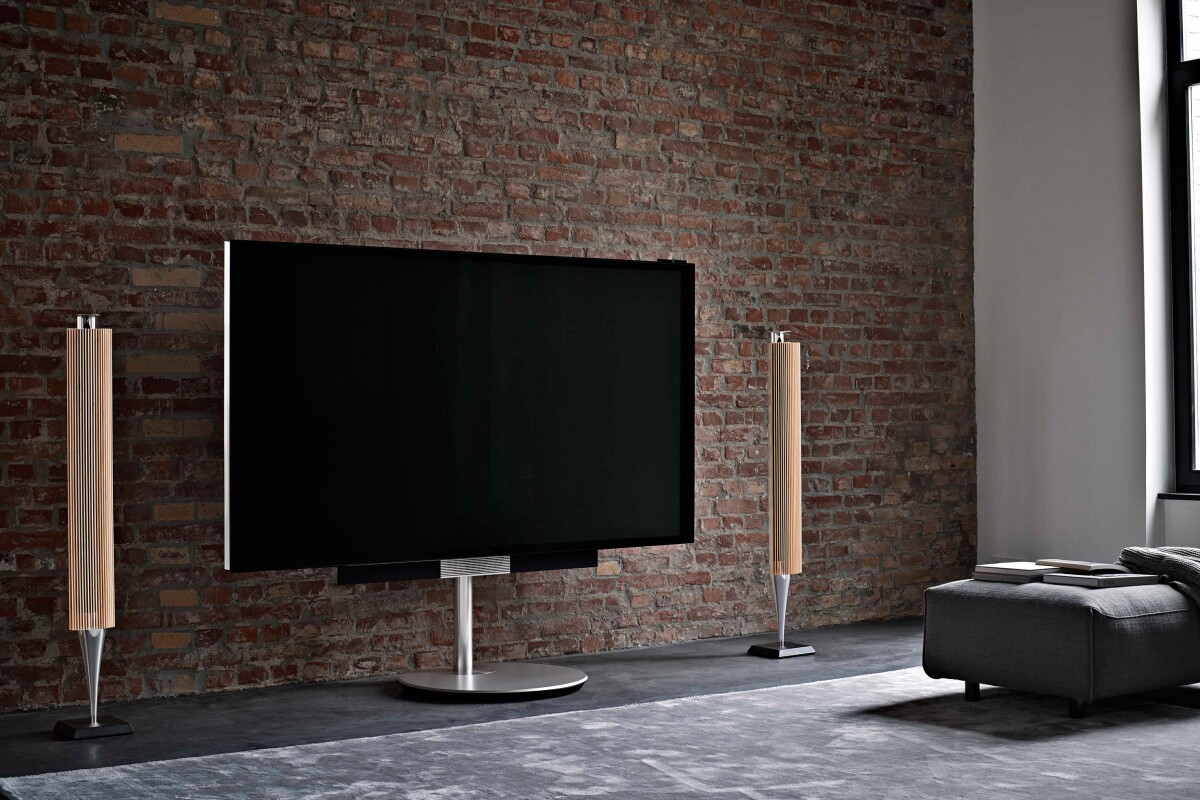 Bang & Olufsen's BeoVision Avant 85 with optional motorized floor stand