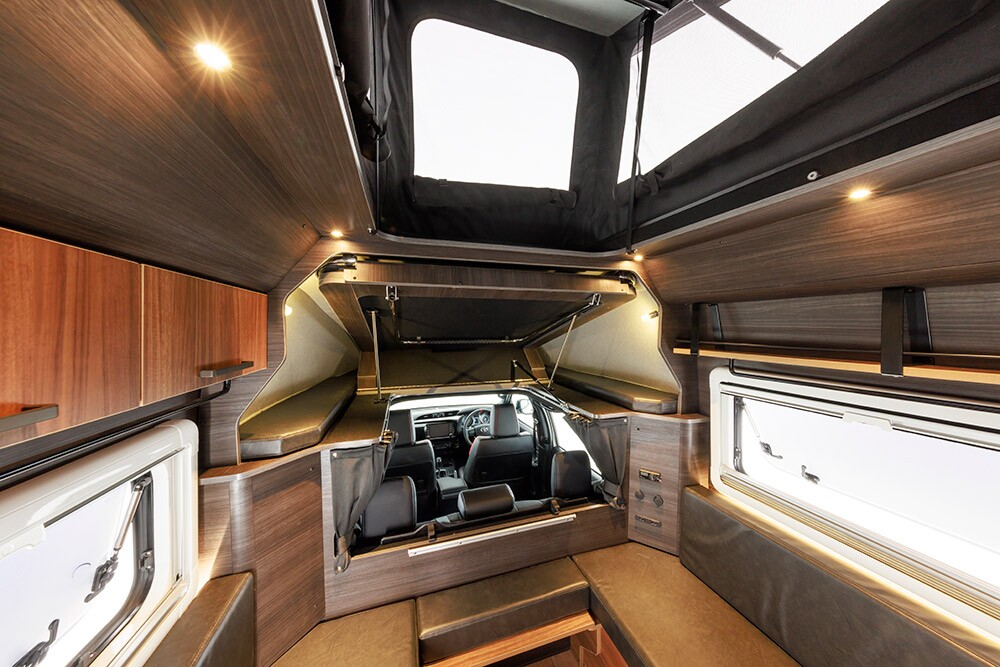 BR75 includes ample pass-through from cab to camper