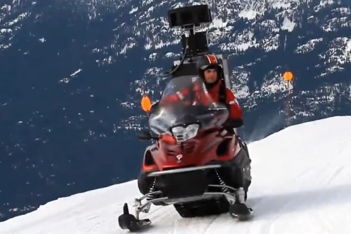 The Google snowmobile captures some images from Whistler