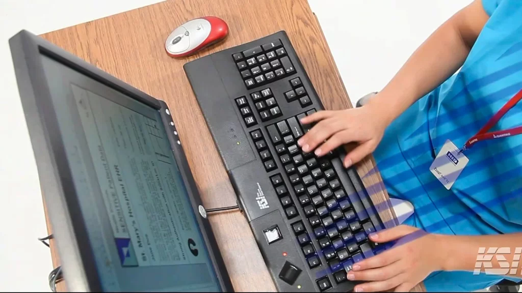 KSI's SonarLocID Keyboard uses sonar to monitor the presence of the user