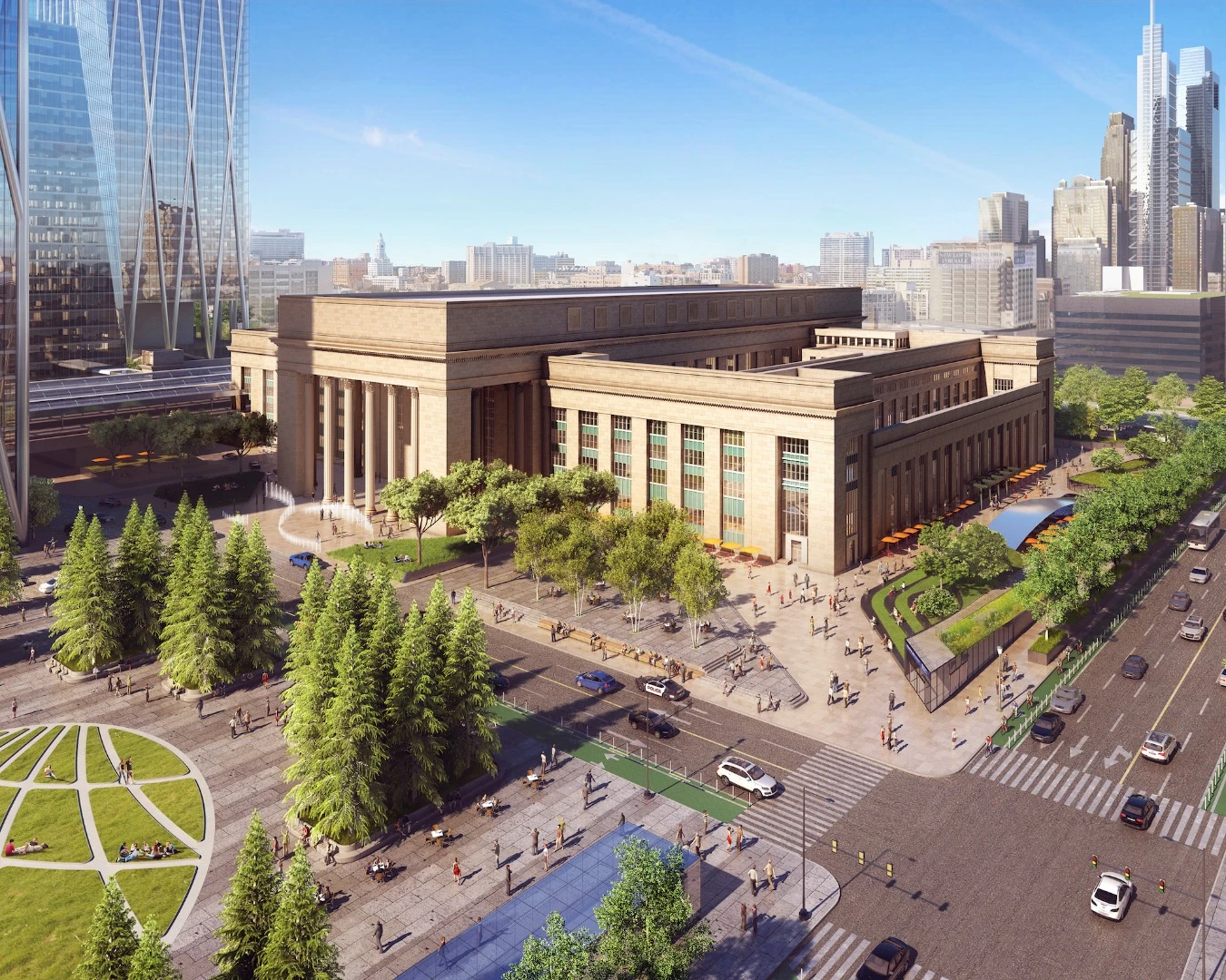 The Philadelphia 30th Street Station District Plan, by Skidmore, Owings & Merrill (SOM), lays out a vision for the district’s next three decades