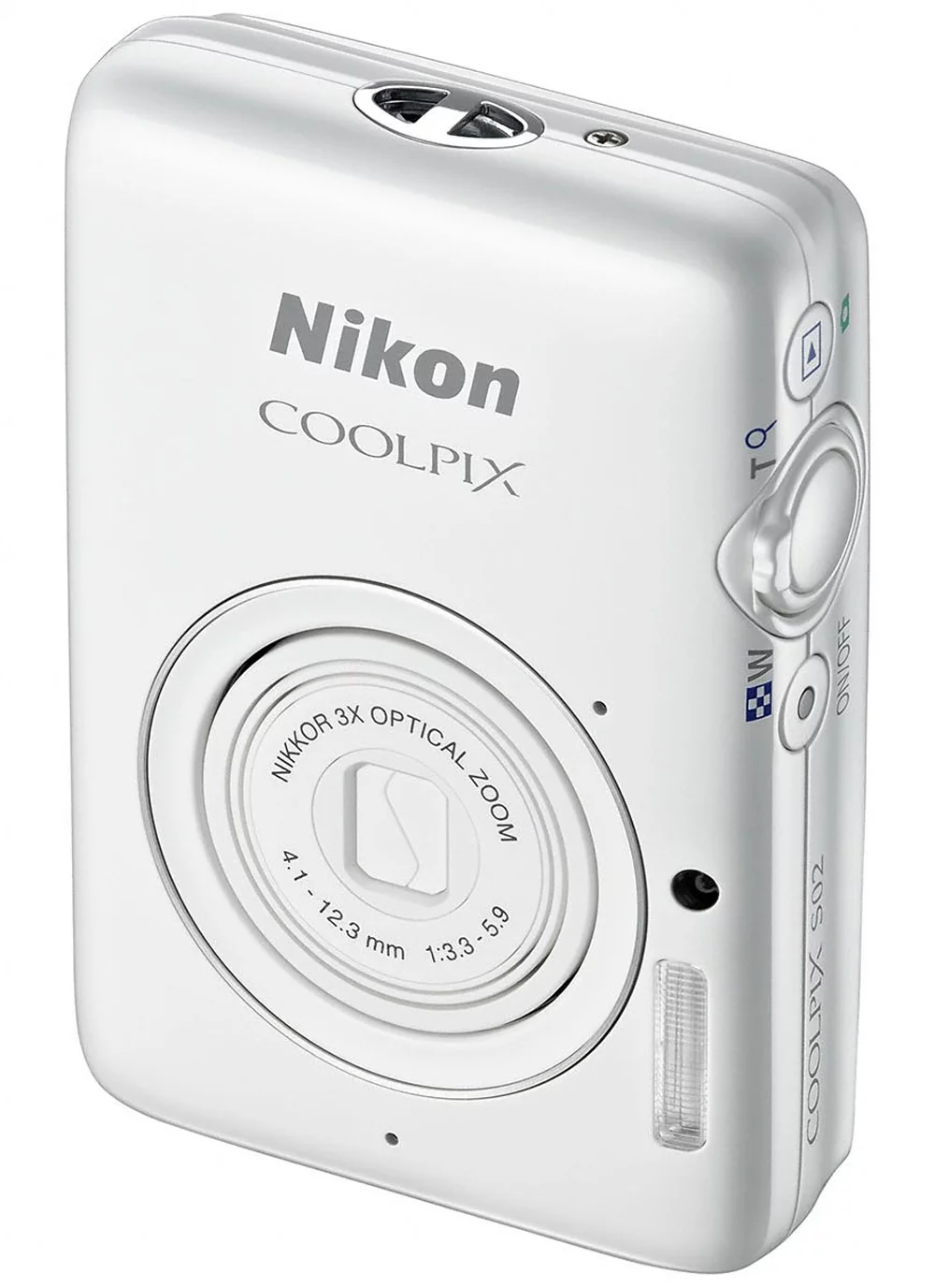 The Nikon Coolpix S02 uses a 13 megapixel 1/3.1 inch CMOS sensor paired with a 30-90 mm (35-mm format equivalent) f/3.3-5.9 lens