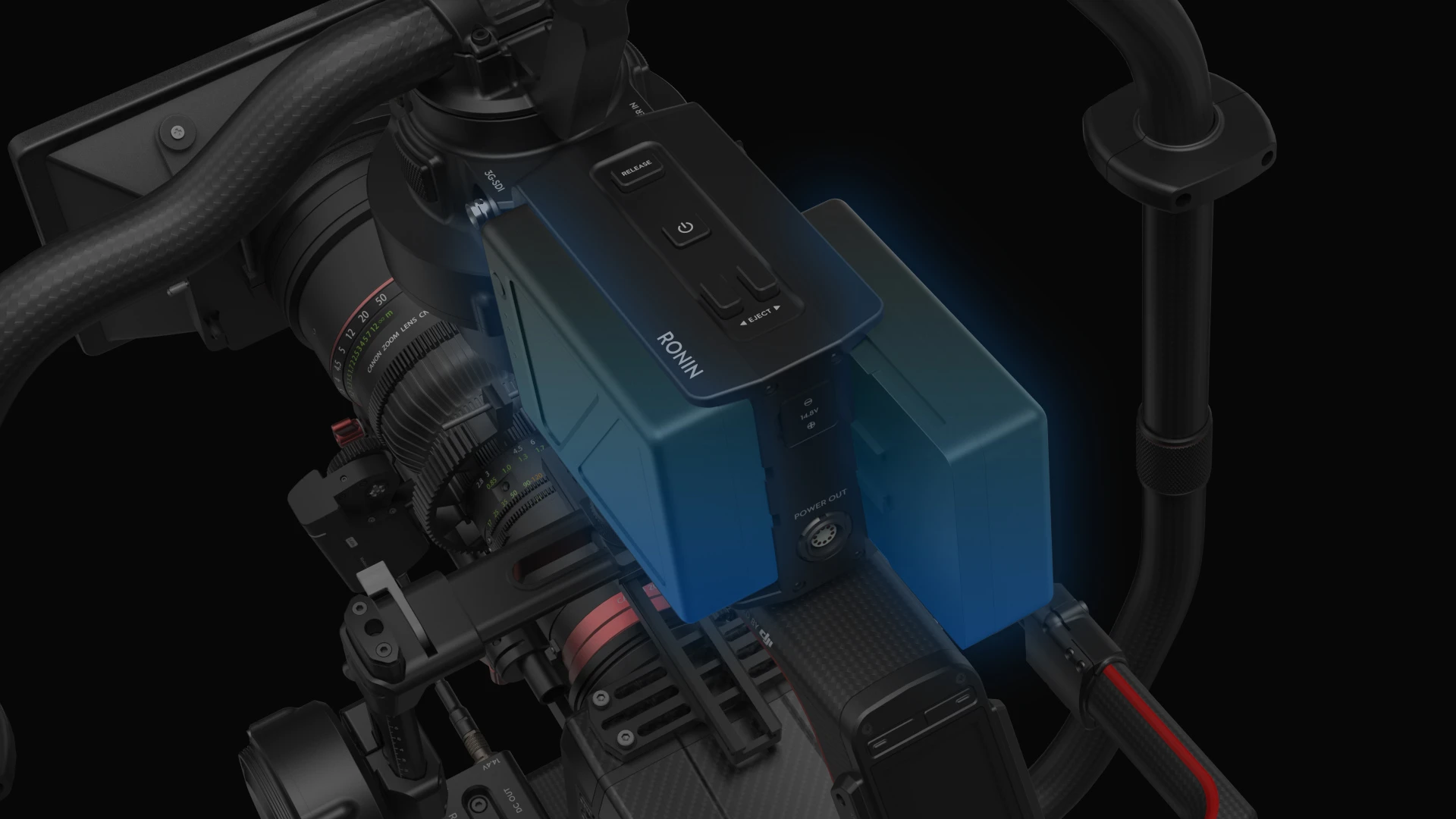 DJI Ronin 2: dual batteries are hot-swappable