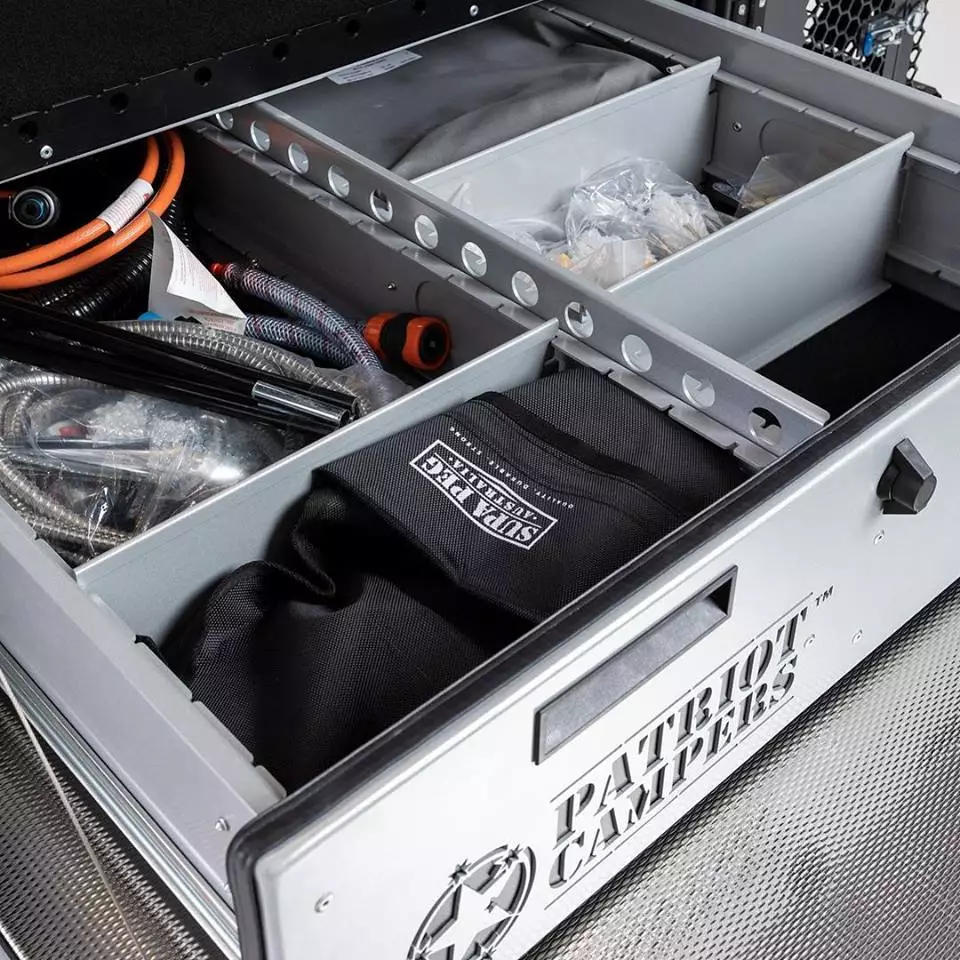 Internal drawer organizers let you adjust around your load