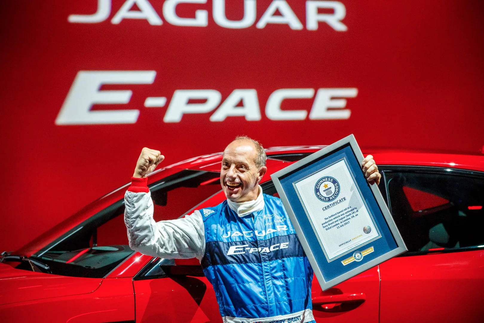 The E-Pace and driver Terry Grant are now both world record holders